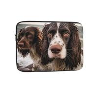 Housse de protection pour ordinateur portable avec imprimé deux chiens sur la plage - Housse de protection antichoc pour ordinateur portable - Pour affaires, voyages, bureau