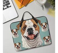 Housse de protection pour ordinateur portable de 14", légère, imperméable, résistante aux chocs, souple, avec poignée, motif bouledogue anglais amusant, pour ordinateur portable de 13 à 14"