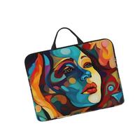 Housse de protection pour ordinateur portable de 14", légère, imperméable, résistante aux chocs, souple, résistante aux chocs, couleur abstraite, visage de femme, housse de voyage avec poignée pour