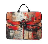 Housse de protection pour ordinateur portable de 14 pouces avec imprimé libellule rouge abstrait