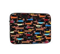 Housse de protection pour ordinateur portable de 15" en tissu Oxford résistant aux chocs avec inscription « I Love My Dog Teckels »