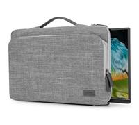 Housse de protection pour ordinateur portable de 18,5", avec poignée en polyuréthane, grande poche pour accessoires et résistante à l'eau pour écran de voyage, gris