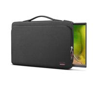 Housse de protection pour ordinateur portable de 18,5", avec poignée en polyuréthane, grande poche pour accessoires et résistant à l'eau pour écran de voyage, noir