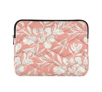 Housse de protection pour ordinateur portable Dell - Housse universelle fine pour ordinateur portable Dell Business - Housse de voyage pour ordinateur portable de 13" - Feuilles florales - Rose pêche
