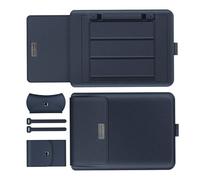 Housse de protection pour ordinateur portable en cuir PU Bleu marine 11-12 pouces Bleu