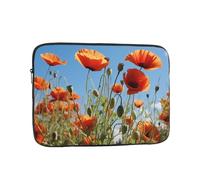 Housse de protection pour ordinateur portable Motif coquelicots sur ciel bleu 12"