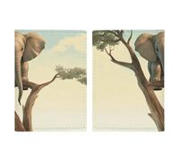 Housse de protection pour passeport en polyuréthane durable, motif petit éléphant sur un arbre, housse de protection mignonne pour passeport pour femmes et hommes, housse de passeport résistante à