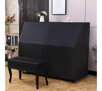 Housse de protection pour piano droit avec housse de tabouret, housse de protection en cuir imperméable et anti-poussière, ajustement universel, bloque la lumière du soleil et l'humidité, noir