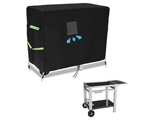 Housse de Protection pour Plancha,L125 x l 60 x h 80 cm,Desserte,Couverture de Protecion Barbecue,Bâche Imperméable en Polyester avec Élastique de Serrage,pour Plancha Desserte (Taille Moyen)