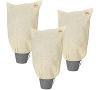 Housse de protection pour plantes lot de 3 100x80cm 70g/m² fermeture éclair voile d’hivernage bâche de protection beige
