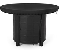 Housse de protection pour plaque de feu 420D, imperméable, anti-UV, ronde, résistante à l'eau, pour plaque de cuisson et plaque de barbecue (noir, diamètre 80 cm)