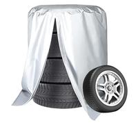 Housse de protection pour pneus de voiture : Nizirioo 210D Oxford Housse de protection pour 4 pneus (18/19/20/21/22 pouces), housse de protection étanche, sac universel (85 x 120 cm, argent)