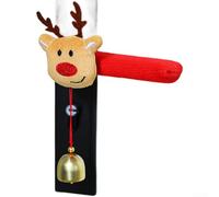 Housse de protection pour poignée de porte de Noël en tissu doux avec grelots, motif arbre de renne pour chambre à coucher, salon, porte d'entrée d'hiver (F)