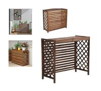 Housse de protection pour pompe à chaleur, support de fleurs en bois, grille AC, housse de climatisation (dimensions : 96 x 40 x) - Résistant aux intempéries - Design élégant pour jardin et terrasse