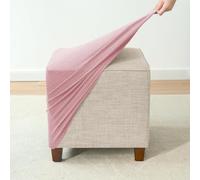 Housse de protection pour pouf carré d'extérieur - Housse de protection élastique pour repose-pieds petit/grand ottoman 35 x 35 cm et protection élégante pour meubles