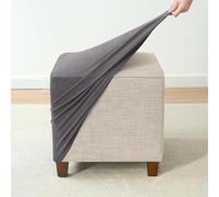 Housse de protection pour pouf carré d'extérieur - Protection élastique pour repose-pieds de petit/grand meubles résistant aux intempéries 40 x 35 cm