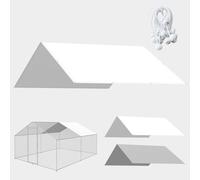 Housse de protection pour poulailler - 3,5 x 2 m - Imperméable - Avec tendeurs en caoutchouc - Protection UV - Pour poulailler dans la cour - Parc de marche - Bâche de poulailler (1 pièce, blanc)