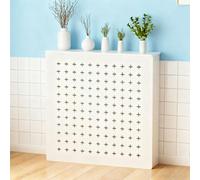 Housse de protection pour radiateur - Motif croix blanche - 70 x 80 x 20 cm - Étagère Slish Sto pour dissimuler les tuyaux encombrés - Idéal pour la maison nizer Solut