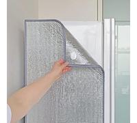 Housse de Protection pour Réfrigérateur, Pare-Soleil Isolation Thermique Universelle avec Aimants pour Congélateur Réfrigérateur et Vitrines, Imperméable(Gray Seamless Sticker,50 x 170 cm)