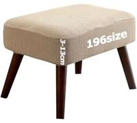 Housse de Protection pour Repose-Pieds Ottomane Protecteur Housses Tabourets Bar Pouf Élastique Couverture Tabouret Chambre Rond Carré Rectangulaire Jacquard Lavable Sur Mesure(Kaki,45 x 95 cm)