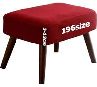 Housse de Protection pour Repose-Pieds Ottomane Protecteur Housses Tabourets Bar Pouf Élastique Couverture Tabouret Chambre Rond Carré Rectangulaire Jacquard Lavable Sur Mesure(Rouge,45 x 50 cm)