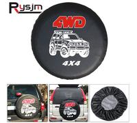 Housse de protection pour roue de secours en cuir PVC 14\"" 15\"" 16\"" 17\"" pouces 4WD 4x4 pour pneus de voiture 14 pouces pour~2437