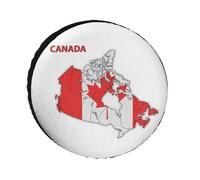 Housse De Protection pour Roue De Secours Motif Drapeau du Canada Imperméable Universelle pour Voiture Remorque Camping-Car SUV Camion 16 Pouces