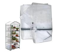 Housse de Protection pour Serre 4 étagères 160x69x49cm en PVC | Système de porte enroulable avec liens de fixation permettant une aération contrôlée lors des journées chaudes.