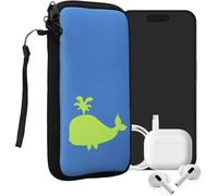 Housse De Protection Pour Smartphone Xl - 6,7/6,8"" - Sacoche De Protection Pour Téléphone Portable En Néoprène Ombre De Baleine Vert Fuchsia-Bleu