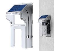 Housse de protection pour sonnette Ring - 21,5 cm - Coque transparente résistante aux intempéries avec panneau solaire de 110 mA - Protection de caméra carillon pour appartement, maison, lieu de