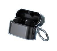 Housse de Protection pour Sony WF-1000XM6 Étui Coque TPU Transparente Ultra-Fine avec Mousqueton Antichoc et Anti-poussière Prend en Charge la Recharge sans Fil (Black)