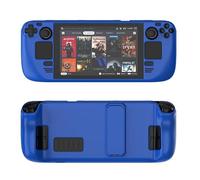 Housse de Protection pour Steam Deck Housse de Protection pour Console de Jeu avec Socle Matériau PC Housse d'absorption des Chocs Accessoires de Jeu (Bleu foncé)