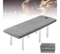 Housse de protection pour table de massage avec trou, velours cristal épais, lavable, housse de couette, 190 x 80 cm, pour toutes les tables de massage ou de traitement, hyperélastique