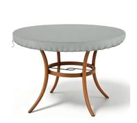Housse de protection pour table ronde d'extérieur en tissu Oxford durable et imperméable, coupe-vent et anti-poussière pour tables de bistrot rondes (gris, 106 cm)