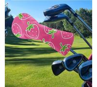 Housse de protection pour tête de club de golf, design fraise élégante - Housses de protection contre l'abrasion pour chariot de golf, course à pied, voyage et tournoi
