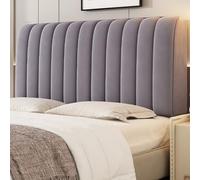 Housse de Protection pour tête de lit en Soie glacée, Anti-poussière, Lavable, pour Chambre à Coucher, Queen Size et King Size(Dark Gray,180cm)
