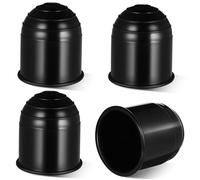 Housse de Protection pour Tête de Remorquage, Lot de 4, Plastique Noir | Pose Rapide, Retrait Simple, Compatible Boule D’Attelage et Sphère, Voyage, Véhicule, Format 4 Pièces