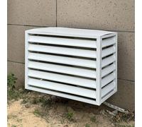 Housse de protection pour unité de climatisation extérieure - Boîtier de pompe à chaleur en aluminium résistant aux intempéries et grille de protection pour climatiseurs et pompes à chaleur (blanc