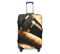 Housse de protection pour valise avec microphone et motif de notes de musiq