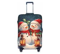 Housse de protection pour valise - Bonhomme de neige de Noël frères doux et tendance pour bagages, Noir , S
