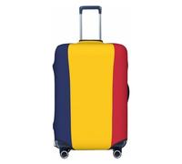 Housse de protection pour valise de voyage - Drapeau du Tchad - Manches anti-rayures pour valises adultes (45,7 à 81,3 cm), Noir/blanc, Medium