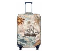 Housse de Protection pour Valise de Voyage, Motif éléments Nautiques, navires, boussoles