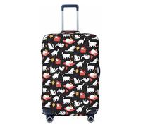 Housse de protection pour valise - Dessiné à la main Dessin animé Cadeau Chat Doux Mode Uitcase Housse pour bagages, noir, X-Large