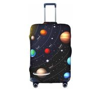 Housse de protection pour valise et trolley - Motif espace - Système solaire - Élastique - Lavable - Résistant aux rayures - Convient pour 45,7 à 81,3 cm, Blanc., xl