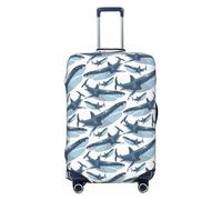 Housse de protection pour valise - Funny Cool Shark Soft Fashion Uitcase Cover pour bagages, Noir , L