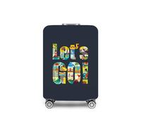 Housse de Protection pour Valise, Grande (66-76 cm), réutilisable, Lavable, avec Fermeture éclair, Let's Go, L (66-76cm), Let's Go