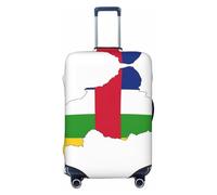 Housse de protection pour valise, housse de protection lavable, anti-rayures, motif carte du drapeau de l'Afrique centrale, Noir , XL