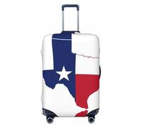 Housse de protection pour valise, housse de protection lavable, anti-rayures, motif carte du drapeau du Texas, Noir , L