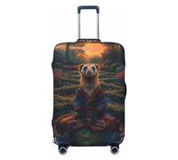 Housse de protection pour valise, jardin, méditation, belette, anti-rayures, pour bagages, Noir , L