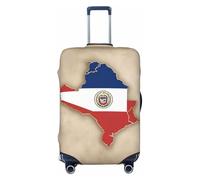 Housse de protection pour valise, lavable, anti-rayures, motif drapeau du Paraguay map02, Noir , XL